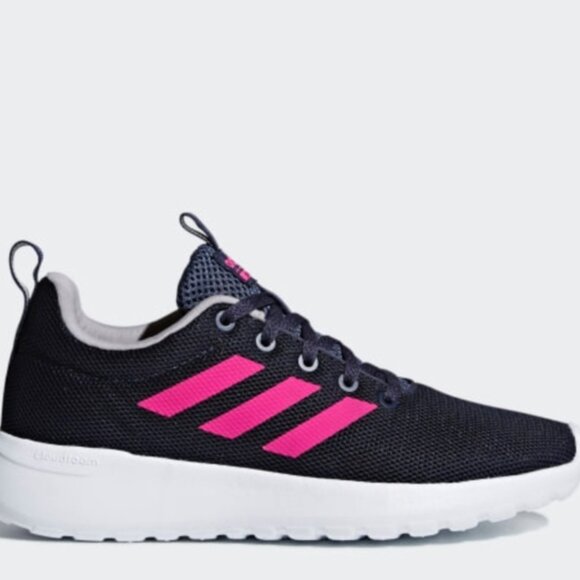 Adidas Lite Racer CLN Cloudfoam Running Shoes Navy Blue Pink Womens 6 NEW - Picture 2 of 12